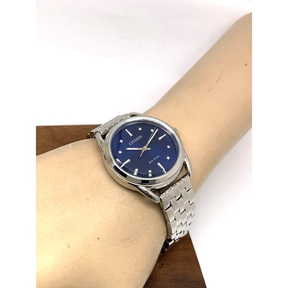 Citizen Women's Watch FE7090-55L Eco Drive Blue Dial Silver Stainless Steel 36mm - Picture 5 of 13